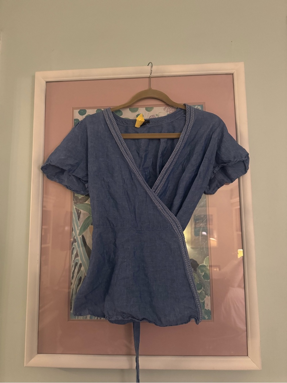 Ann Taylor Chambray Wrap Short-Sleeve Top